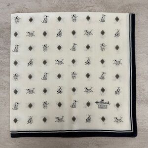 Hallmark Cream and Navy Puppy Pattern Handkerchief
